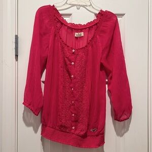 Hollister Sheer Pink Blouse